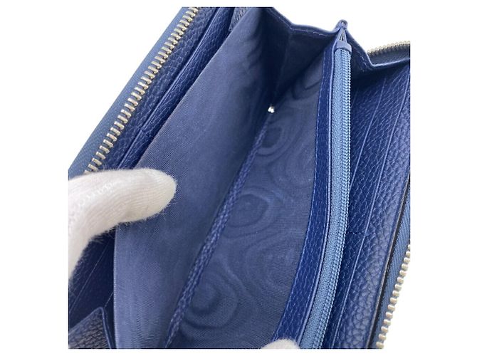 Gucci Navy Leder Langbörse Marineblau - Ansicht 9