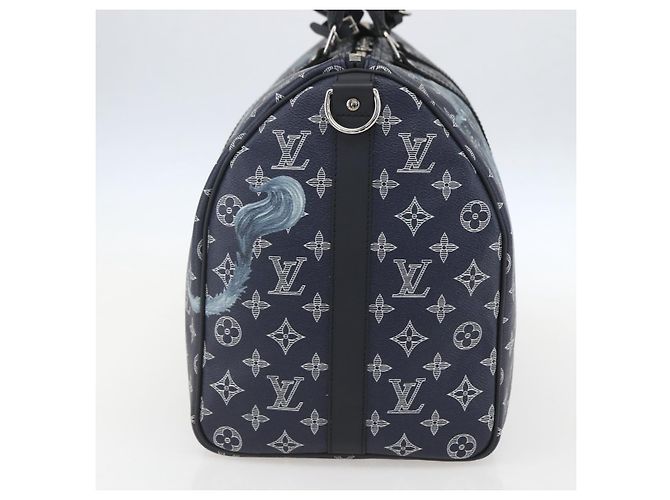 Sac Keepall Bandoulière Édition Limitée Chapman Savane Monogram Canvas 45 de Louis Vuitton Bleu Marine - vue 4