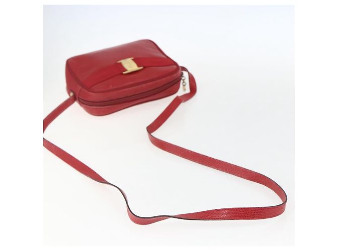Bolso de hombro Vara Bow de cuero de Salvatore Ferragamo Roja - vista 7