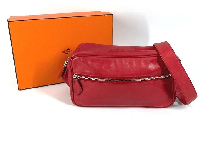 Hermès Borsa a Spalla Crossbody Pochette Hermes Vingt Quatre PM Rosso - vista 18