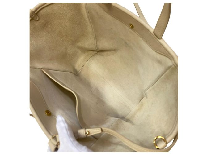 Céline Borsa Tote pieghevole piccola Celine a mano e spalla Beige Bianco sporco - vista 7
