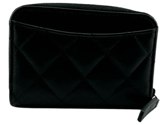 Monedero redondo de cuero negro Chanel - vista 2