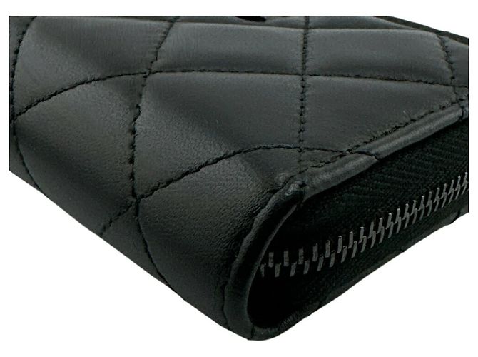 Monedero redondo de cuero negro Chanel - vista 4
