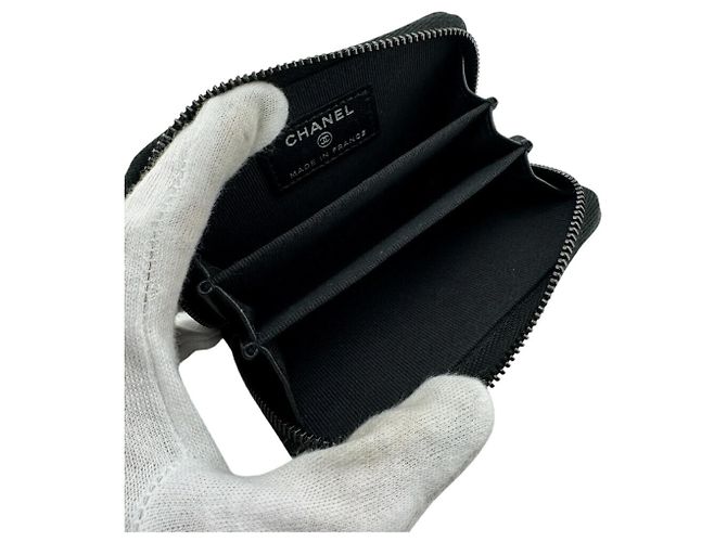 Monedero redondo de cuero negro Chanel - vista 5