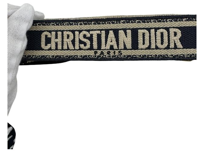 Cinghia per Spalla Ricamata Christian Dior Bianco D'oro Blu navy - vista 4