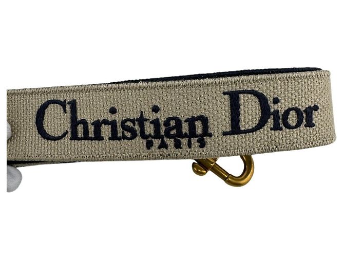 Cinghia per Spalla Ricamata Christian Dior Bianco D'oro Blu navy - vista 5