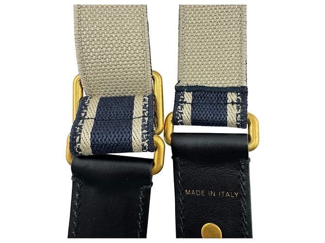 Cinghia per Spalla Ricamata Christian Dior Bianco D'oro Blu navy - vista 8