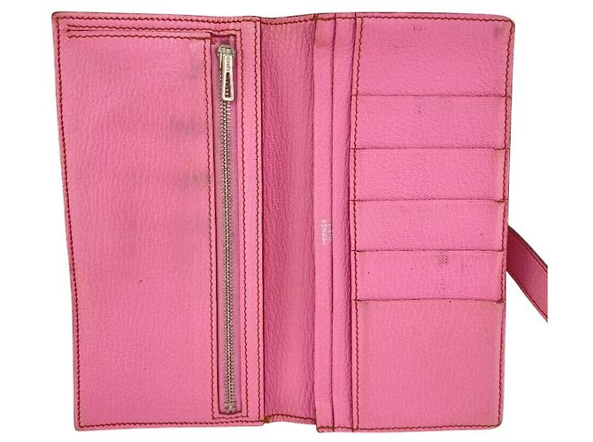Hermès Cartera Larga Soufflet Bearn Hermes Rosa - vista 8