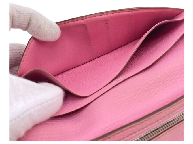 Hermès Cartera Larga Soufflet Bearn Hermes Rosa - vista 9