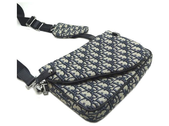 Borsa a Spalla 3 in 1 Christian Dior Saddle Blu navy - vista 3