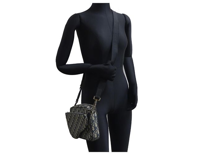 Borsa a Spalla 3 in 1 Christian Dior Saddle Blu navy - vista 8