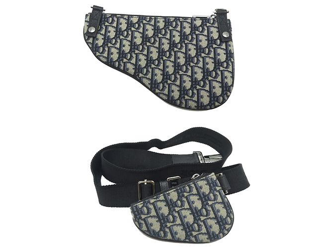 Borsa a Spalla 3 in 1 Christian Dior Saddle Blu navy - vista 9