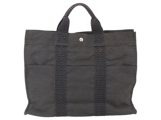 Borsa Fourre-tout Herline in tela Hermès Marrone - vista 2