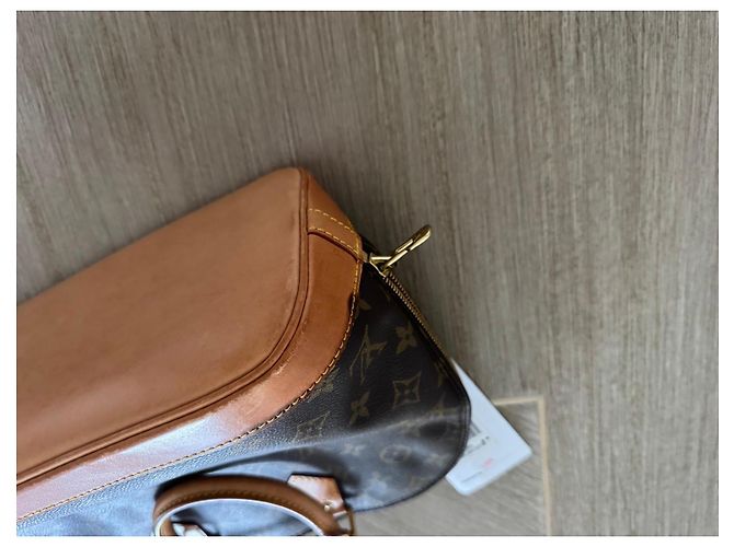 Louis Vuitton Alma Handtasche aus braunem Leder - Ansicht 4