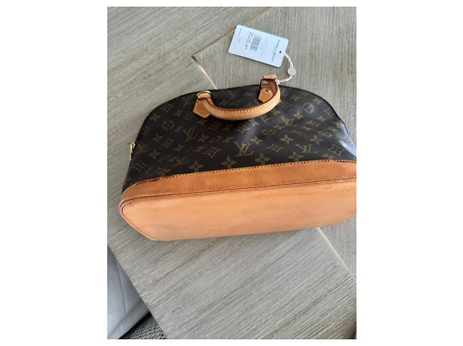 Louis Vuitton Alma Handtasche aus braunem Leder - Ansicht 7