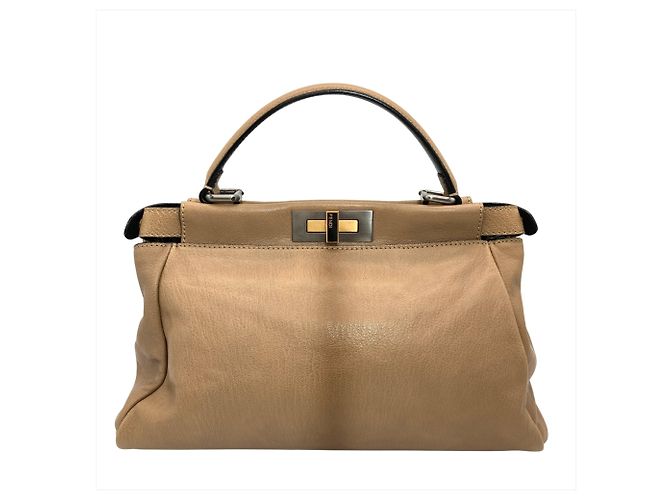 Borsa Peekaboo Medium di Fendi Cammello - vista 2