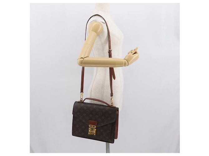 LOUIS VUITTON Bolsa de Mão Monceau 28 Monograma M51185 LV Auth ep12939 - vista 29