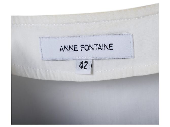 Autre Marque Langarmbluse mit V-Ausschnitt von Anne Fontaine Weiß - Ansicht 8