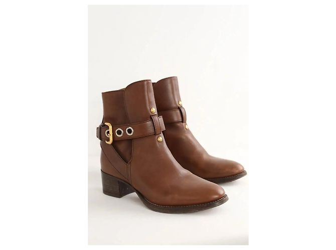 Chloé Botas de fivela castanhas Marrom - vista 3