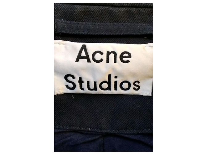 Acne Giacca in cotone blu navy - vista 7