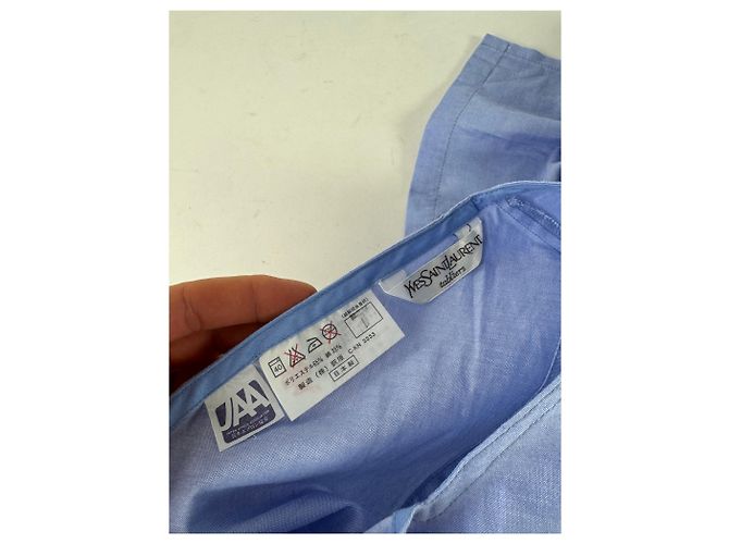 Vintage Yves Saint Laurent Canvas Kleid Blau Grau 38/M - Ansicht 11