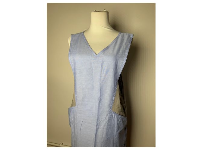 Vintage Yves Saint Laurent Canvas Kleid Blau Grau 38/M - Ansicht 12