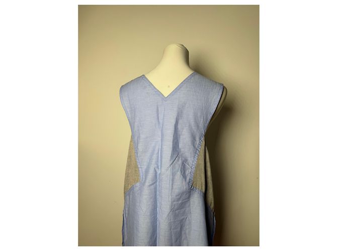 Vintage Yves Saint Laurent Canvas Kleid Blau Grau 38/M - Ansicht 13