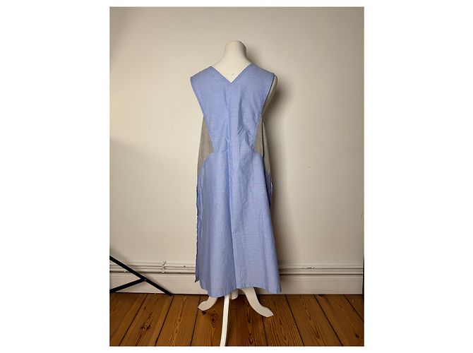 Vintage Yves Saint Laurent Canvas Kleid Blau Grau 38/M - Ansicht 3
