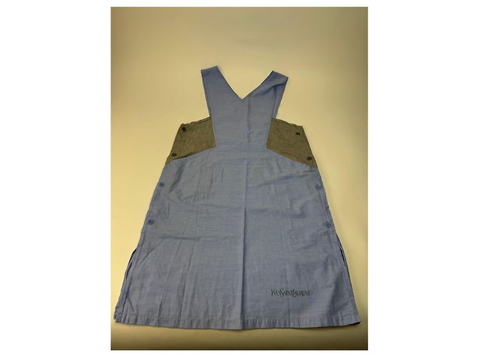 Vintage Yves Saint Laurent Canvas Kleid Blau Grau 38/M - Ansicht 4