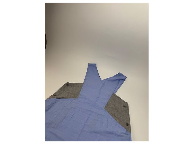 Vintage Yves Saint Laurent Canvas Kleid Blau Grau 38/M - Ansicht 5