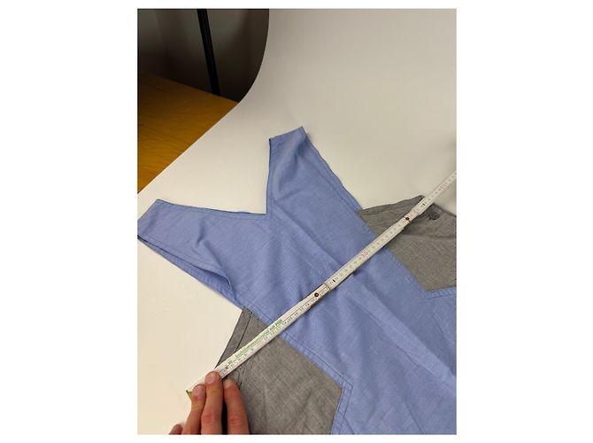 Vintage Yves Saint Laurent Canvas Kleid Blau Grau 38/M - Ansicht 9