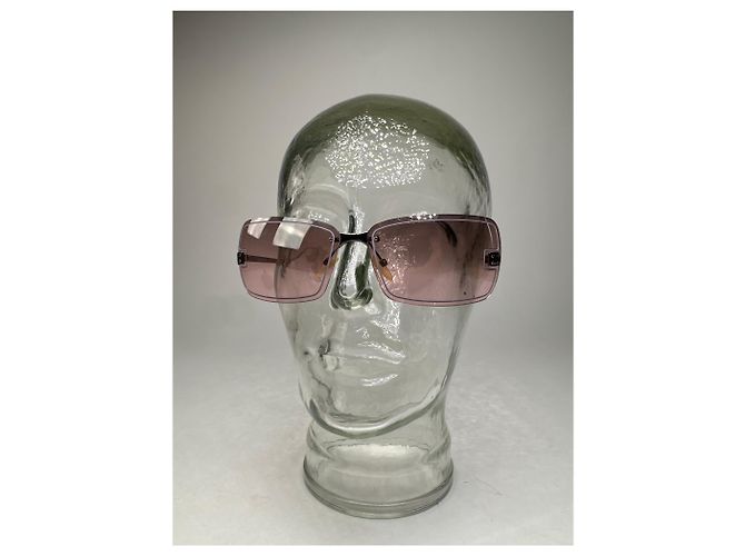 Céline Vintage Celine Paris randlose Sonnenbrille silber lila - Ansicht 12
