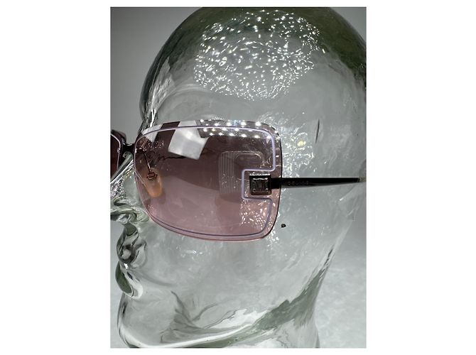 Céline Vintage Celine Paris randlose Sonnenbrille silber lila - Ansicht 3
