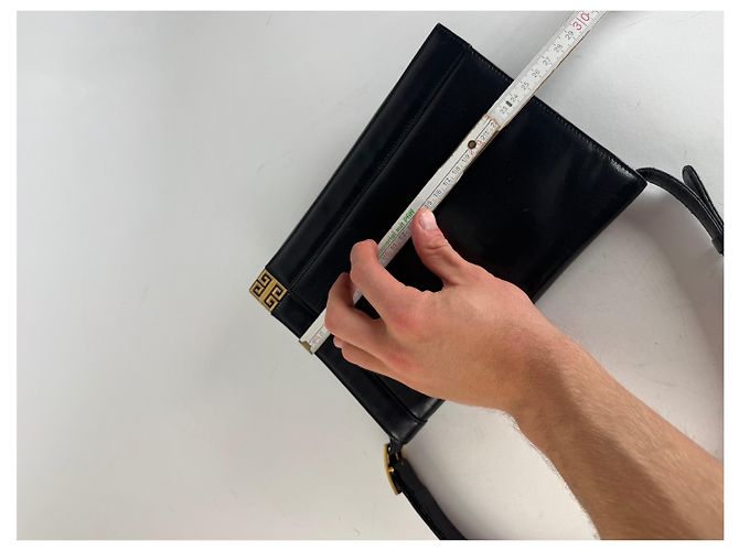 Vintage Givenchy Leder 2-Wege Handtasche Schwarz - Ansicht 12