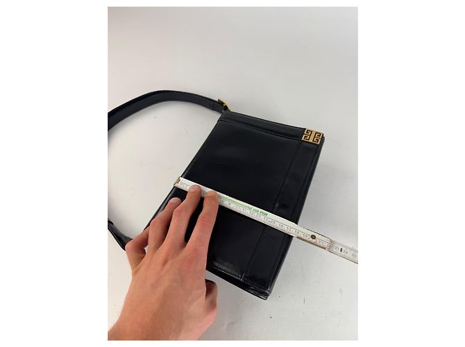 Vintage Givenchy Leder 2-Wege Handtasche Schwarz - Ansicht 13
