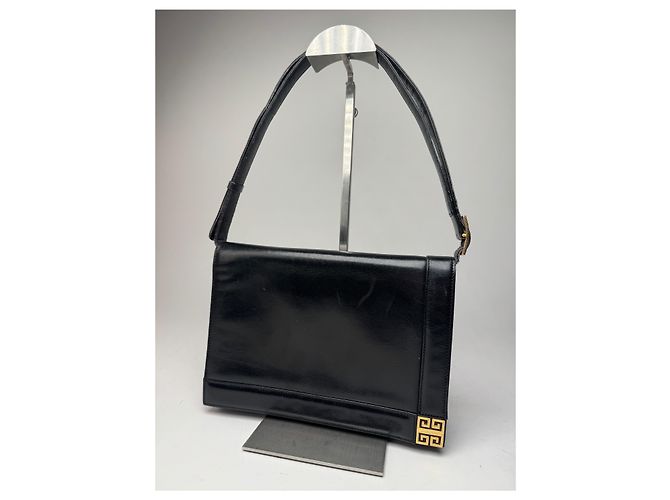 Vintage Givenchy Leder 2-Wege Handtasche Schwarz - Ansicht 15