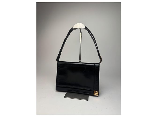 Vintage Givenchy Leder 2-Wege Handtasche Schwarz - Ansicht 9