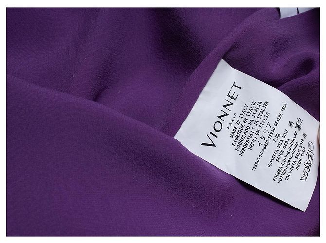 Autre Marque Vionnet Paris, abito midi viola con fiocco Nero Porpora - vista 10