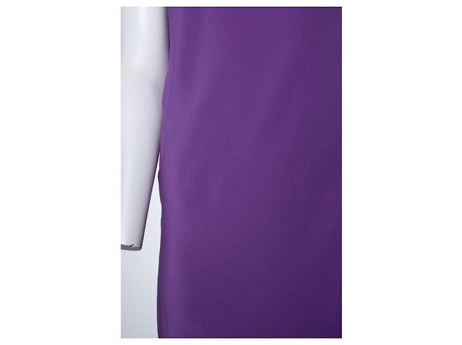 Autre Marque Vionnet Paris, abito midi viola con fiocco Nero Porpora - vista 7