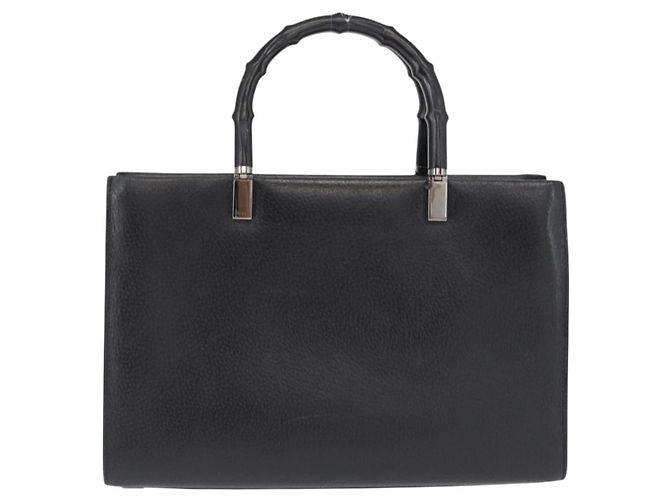 Gucci Vintage Bamboo Handle Leather Small Schwarz - Ansicht 2