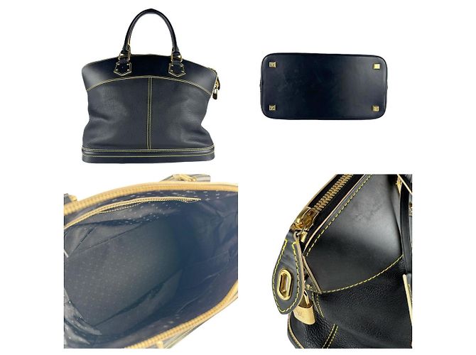 Borsa Louis Vuitton Suhali Lockit MM Nero - vista 3