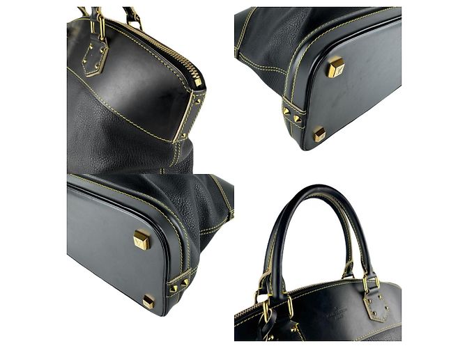 Borsa Louis Vuitton Suhali Lockit MM Nero - vista 4