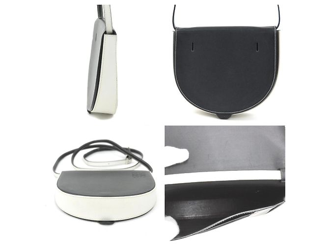 Borsa a spalla in pelle Loewe nera e bianca Nero Bianco - vista 2