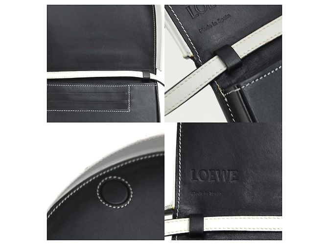 Borsa a spalla in pelle Loewe nera e bianca Nero Bianco - vista 5