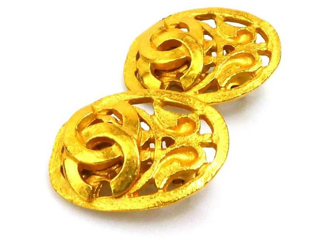Orecchini a clip in metallo dorato Chanel Coco Mark D'oro - Ansicht 2