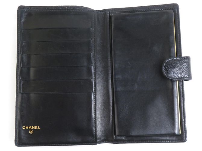 Billetera bifold de piel de ternera granulada negra Chanel Negro - vista 3