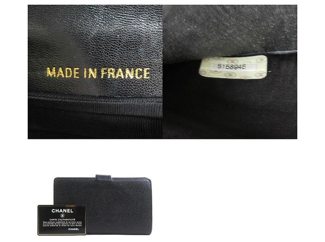 Billetera bifold de piel de ternera granulada negra Chanel Negro - vista 5