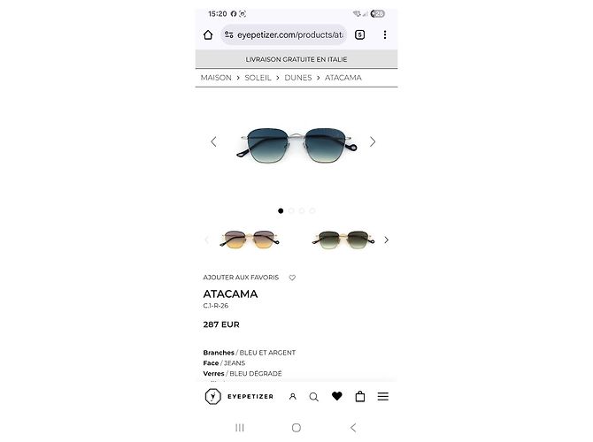 Autre Marque Gafas de sol Eyepetizer Atacama C1-R-26 - Nuevas - Conjunto Completo Azul - vista 4