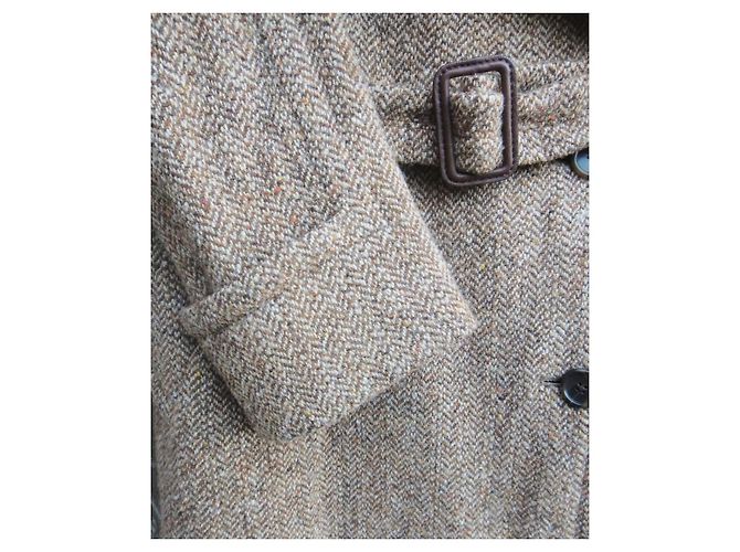 Abrigo Ralph Lauren de tweed de lana con cuello de piel de cordero Marrón claro - vista 8