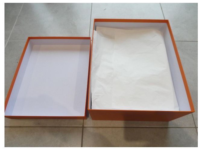 large Hermès box for Hermès handbag model Birkin 30 number 1313 Orange - view 3